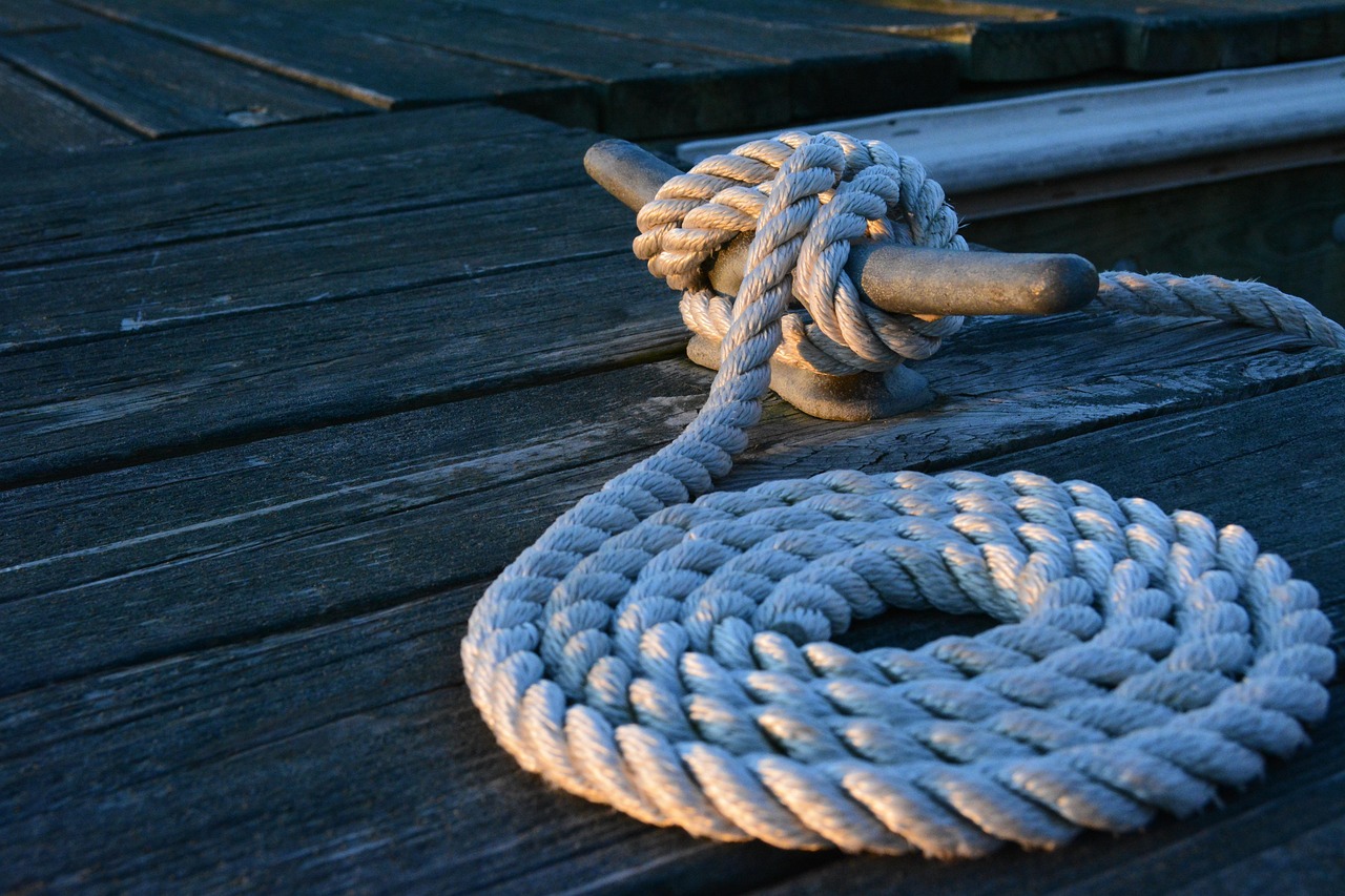rope dock cleat sailing marina